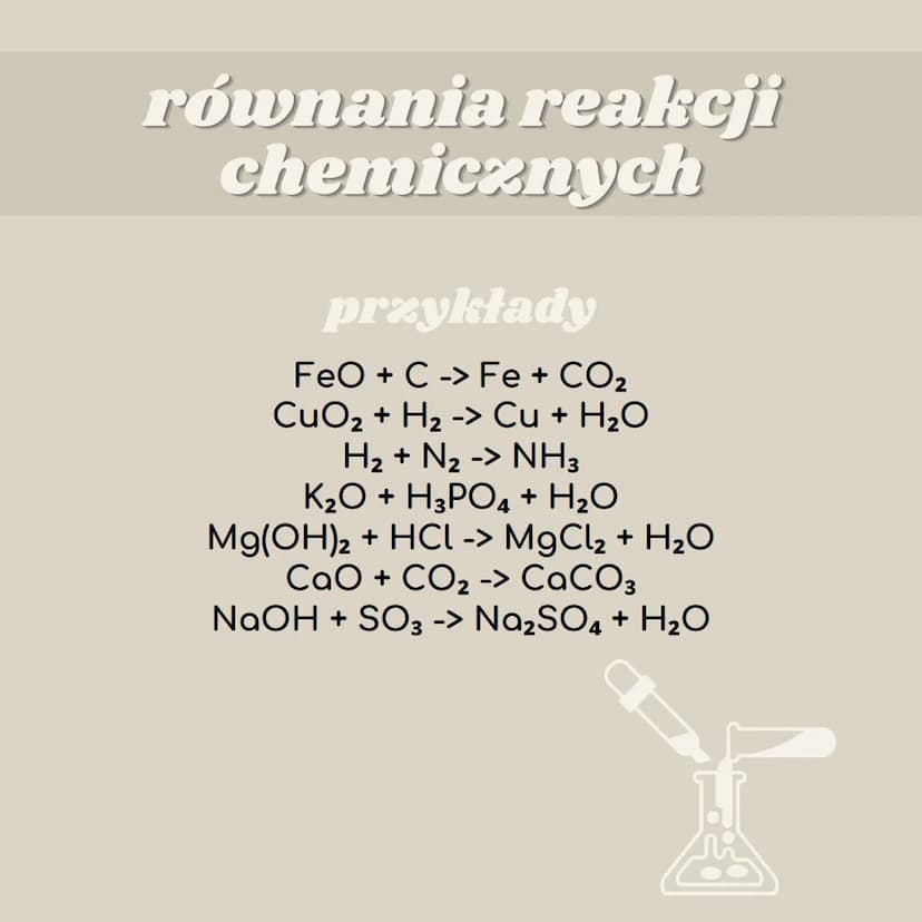 równania reakcji
chemicznych
czym jest równanie reakcji
chemicznej
Równanie reakcji chemicznej to umowny
zapis przebiegu reakcji chemicznej.