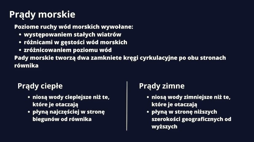 DYNAMIKA MÓRZ I
OCEANÓW
POZIOM ROZSZERZONY Spis
tresch
1. Pionowe ruchy wody.
2. Prądy morskie
3. Mechanizm ENSO
4. Falowanie Pionowe ruchy 