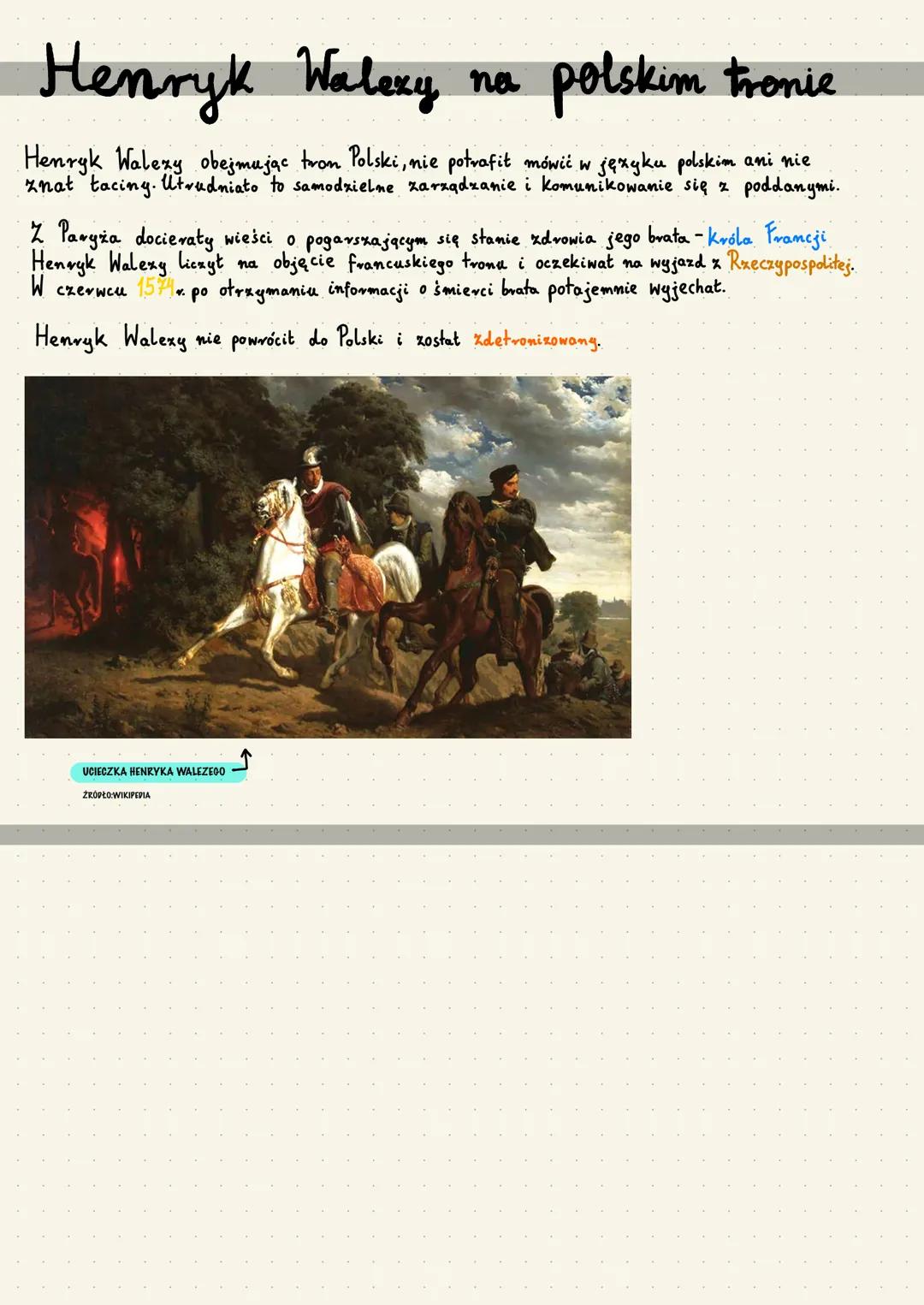 PIERWSZA WOLNA ELEKCJA
Pierwsze bezkrólewie
Po śmierci Zygmunta Augusta w 1572 roku zapanowało bezkrólewie. Mimo to na podstawie istniejąceg