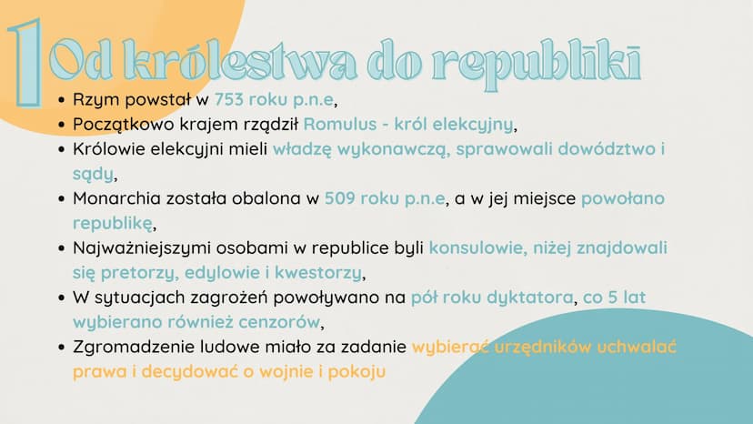 10
Imperium
-rzymskie Daly
• 753 rok p.n.e - data założenia
Rzymu
• 509 rok p.n.e - powstanie republiki
rzymskiej
300 rok p.n.e - prawne zró