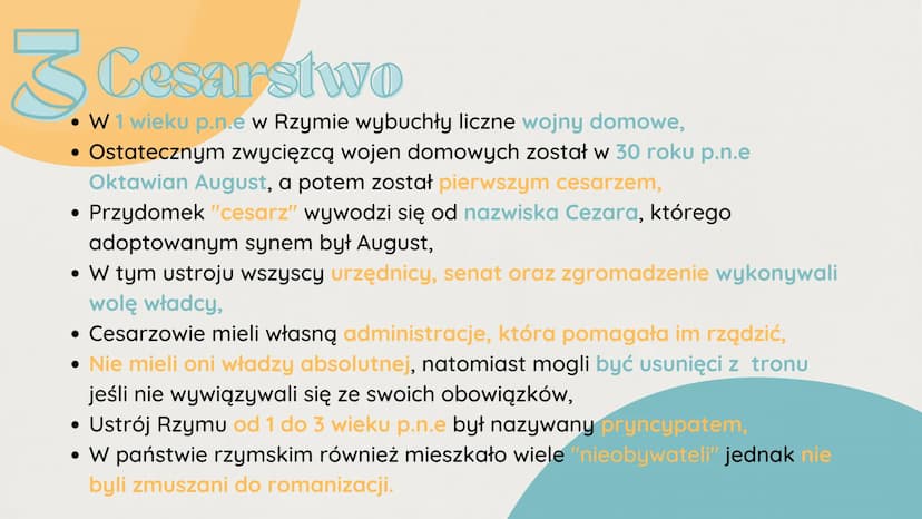 10
Imperium
-rzymskie Daly
• 753 rok p.n.e - data założenia
Rzymu
• 509 rok p.n.e - powstanie republiki
rzymskiej
300 rok p.n.e - prawne zró