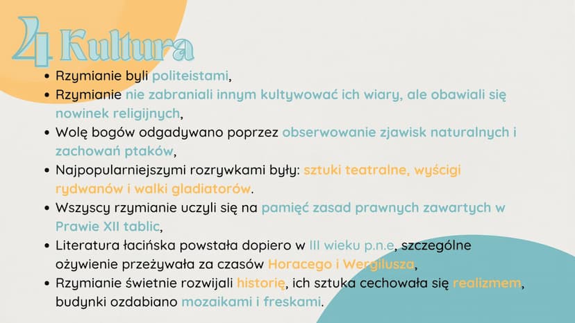 10
Imperium
-rzymskie Daly
• 753 rok p.n.e - data założenia
Rzymu
• 509 rok p.n.e - powstanie republiki
rzymskiej
300 rok p.n.e - prawne zró
