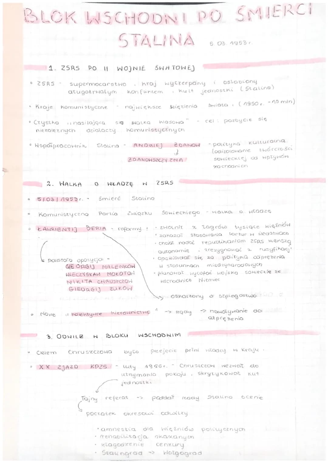 BLOK WSCHODNI PO ŚMIERCI
STALINA
• ZSRS-
9
O
O
1. ZSRS PO 11 WOJNIE
supermocarstwo
atugotrwałym
D
• Współpracownik Stolina - ANDRIEJ ZDANOW

