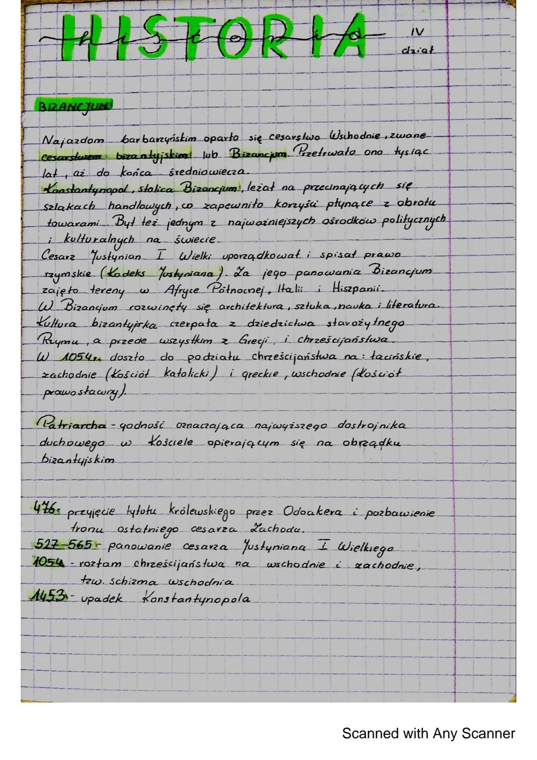 HISTORIA
BIZANC JUN
Najazdom barbarzyńskim oparto się cesarstwo Wschodnie, zwane
cesarstwem bizantyjskim lub Bizancjum Przetrwało ono tysiąc