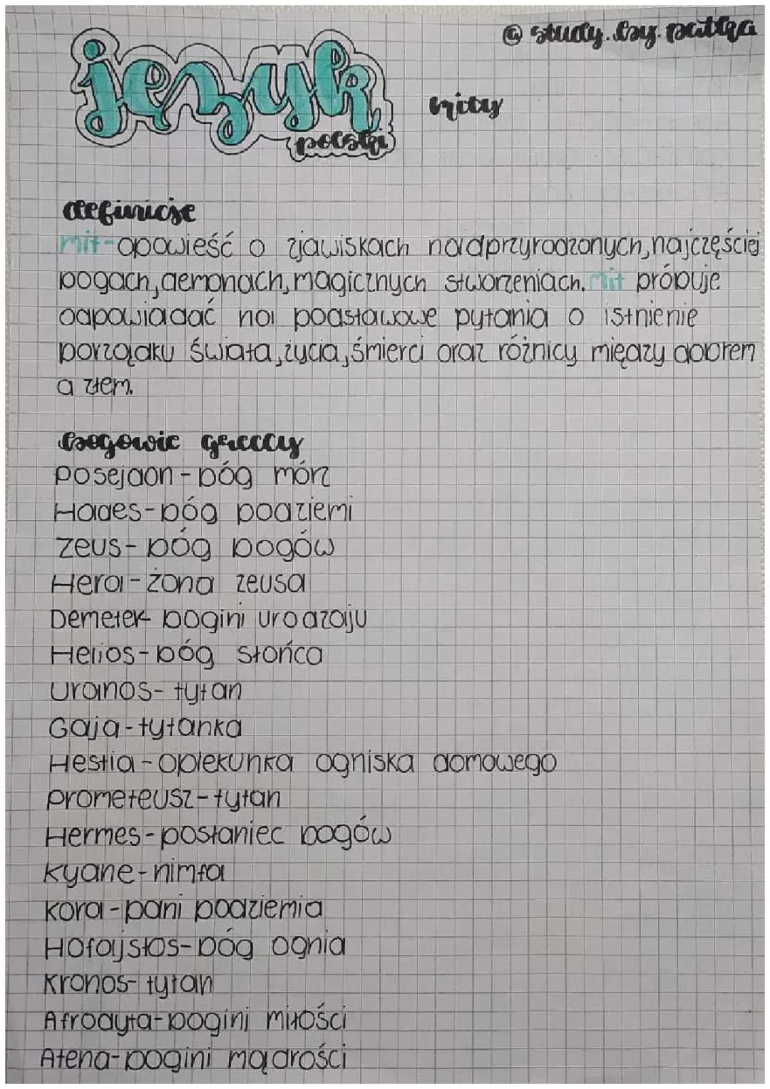 mity i bogowie greccy klasa 5