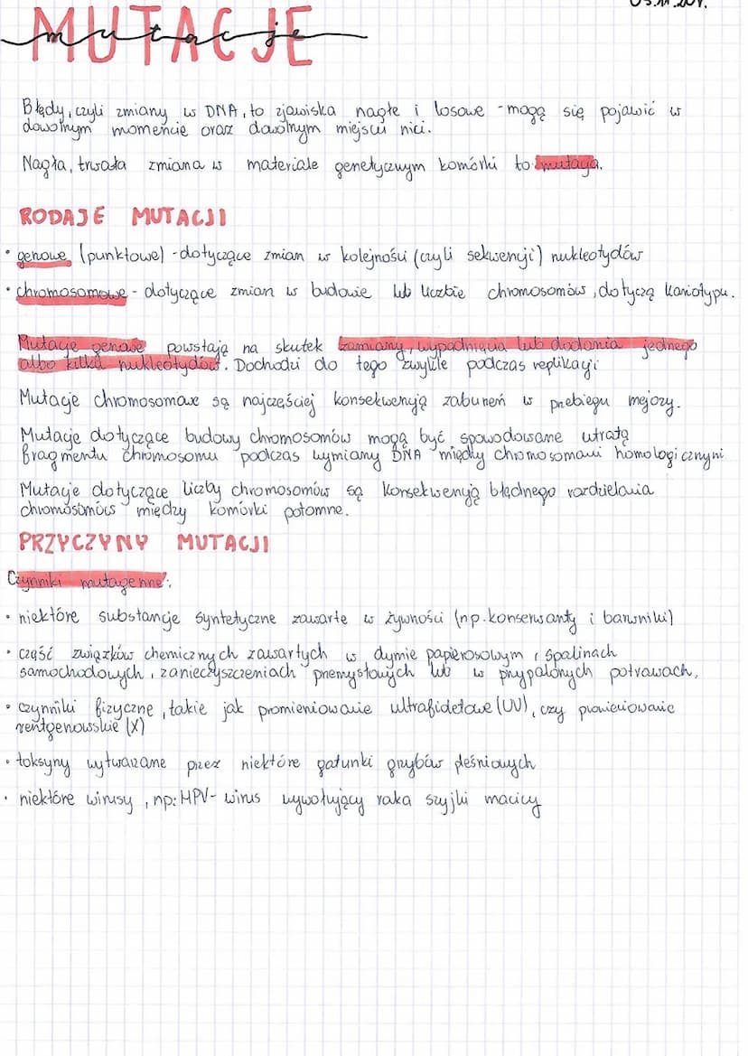 SKUTKI MUTACJI
powstawanie nowotworów - to grupa komórek, które dzielą się i niekontrolowany
sposób i nie działają jak prawidłowa tkanka.
Ab