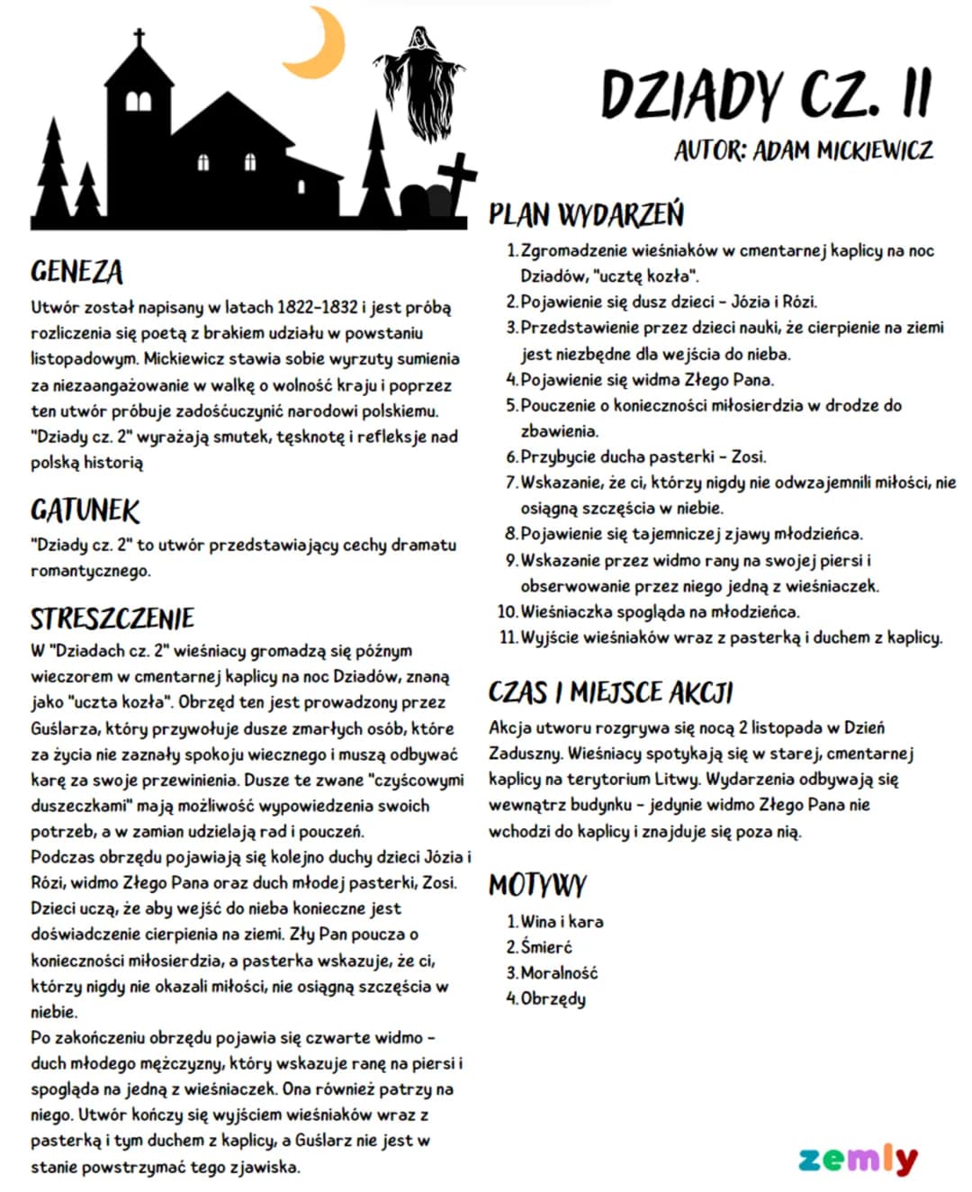 GENEZA
Utwór został napisany w latach 1822-1832 i jest próbą
rozliczenia się poetą z brakiem udziału w powstaniu
listopadowym. Mickiewicz st