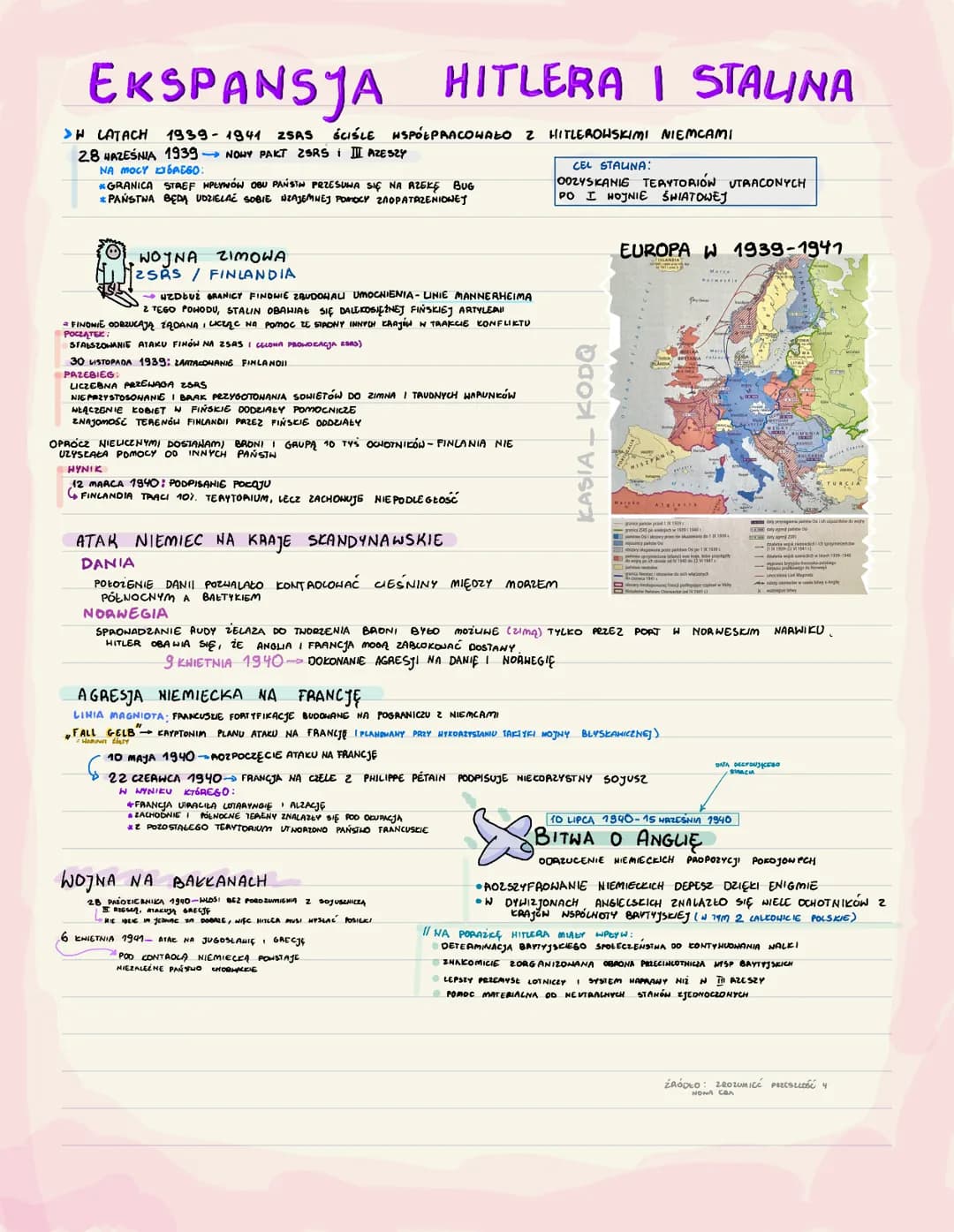 EKSPANSJA HITLERA I STALINA
>W LATACH 1939-1941 ZSAS ŚCIŚLE WSPÓŁPRACOWAŁO Z HITLEROWSKIMI NIEMCAMI
1939 → NOWY PAKT ZSRS i III AZESZY
ÓREGO