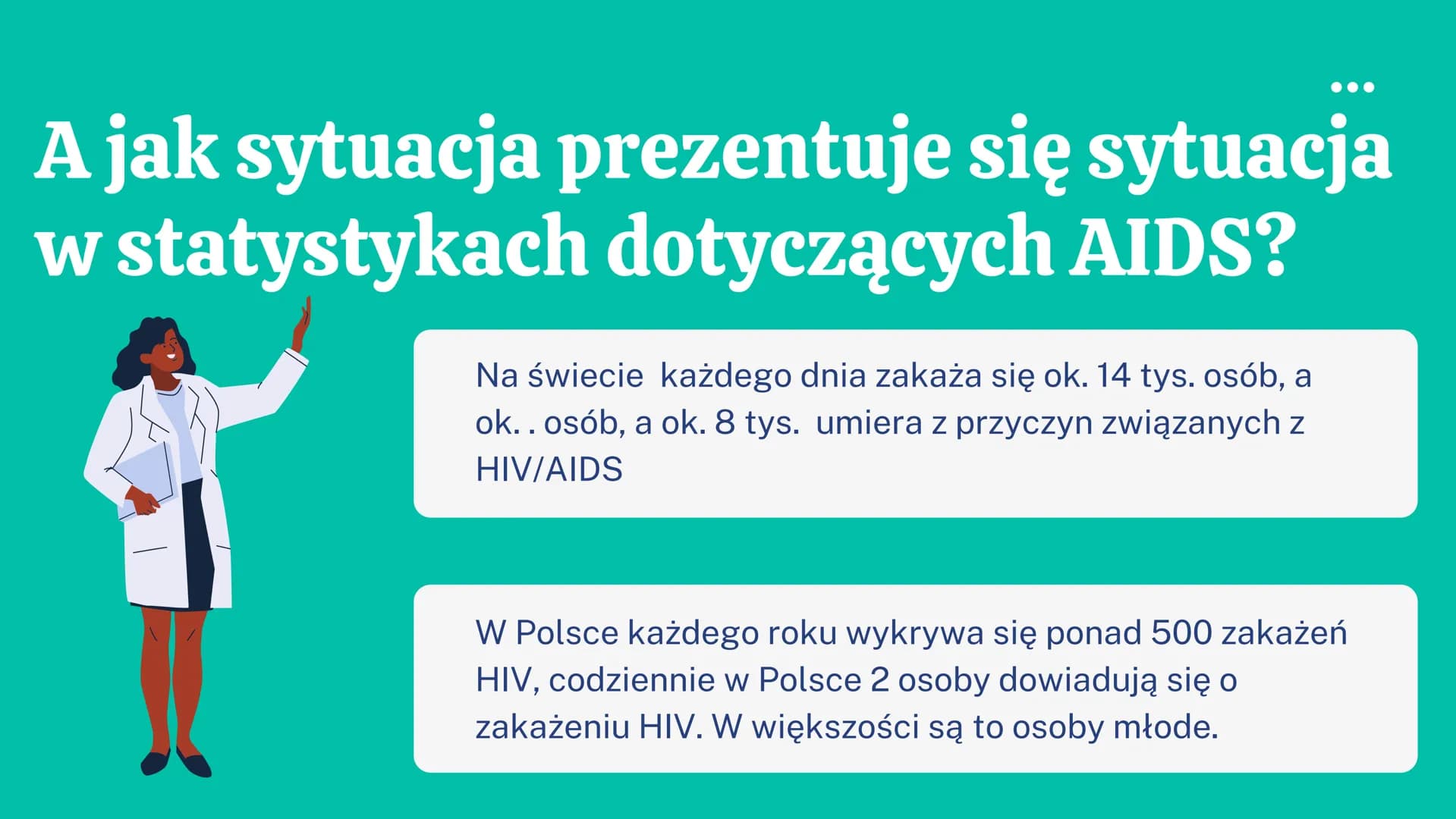 Porozmawiajmy
o HIV i AIDS CO
CC
Czym tak właściwie jest HIV a
czym jest AIDS?
HIV - to ludzki wirus upośledzenia odporności
AIDS- to zespół