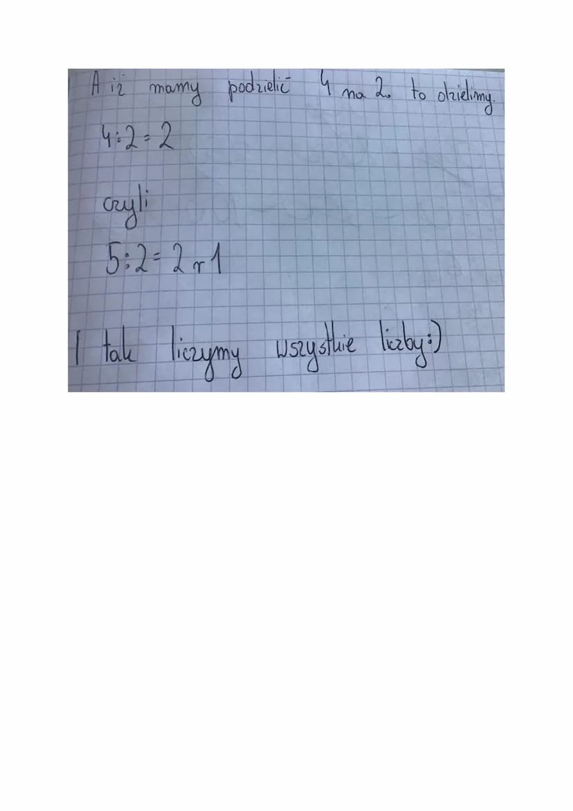 DZIELENIE Z RESZTA
Zacznijmy od definicji
dzielenie)
Dzielenie z resztą - pozwala duresté ile razy (lowe czy dzidri)
całości w innej (dzieln