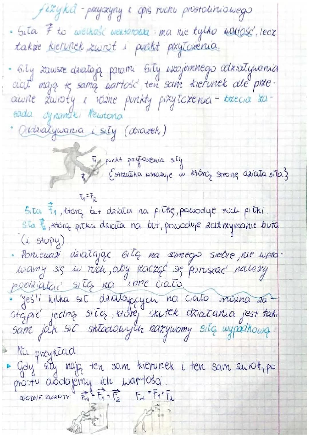 Przyczyny Ruchu Prostoliniowego i Dynamika - Sprawdzian Klasa 1 Liceum