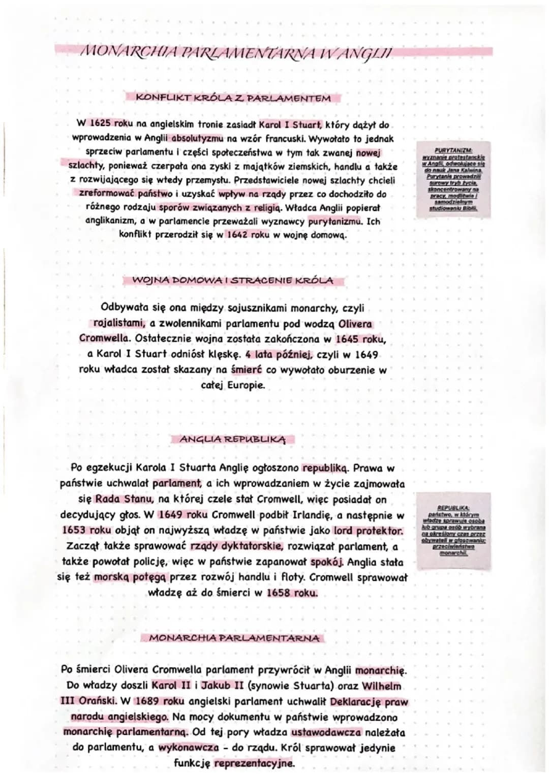 MONARCHIA PARLAMENTARNA W ANGLII