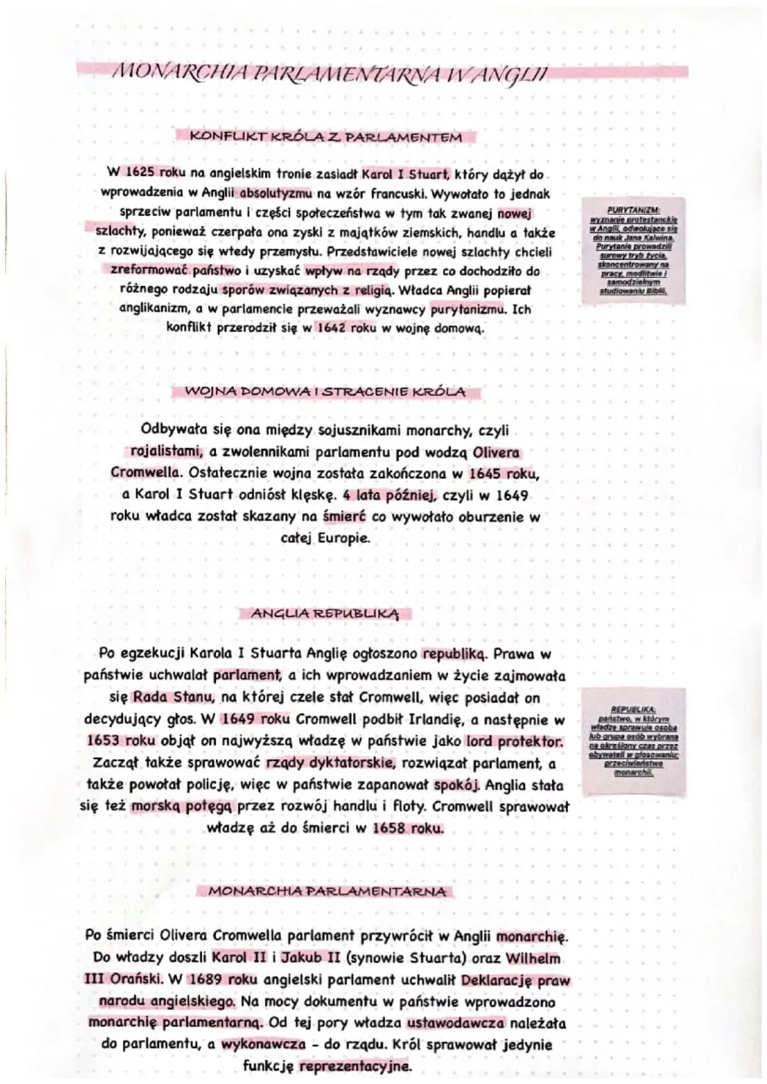 MONARCHIA PARLAMENTARNA WANGLII
KONFLIKT KRÓLA Z PARLAMENTEM
W 1625 roku na angielskim tronie zasiadł Karol I Stuart, który dążył do
wprowad
