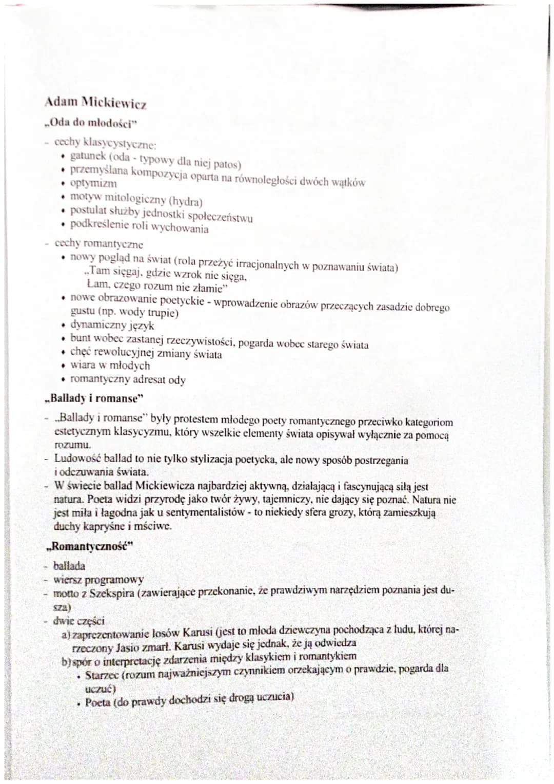 Romantyzm - informacje wstępne
1. Ramy czasowe
a) pierwsza połowa XIX wieku
b)w Polsce za początek epoki przyjmuje się rok 1822 (wydanie ,,B