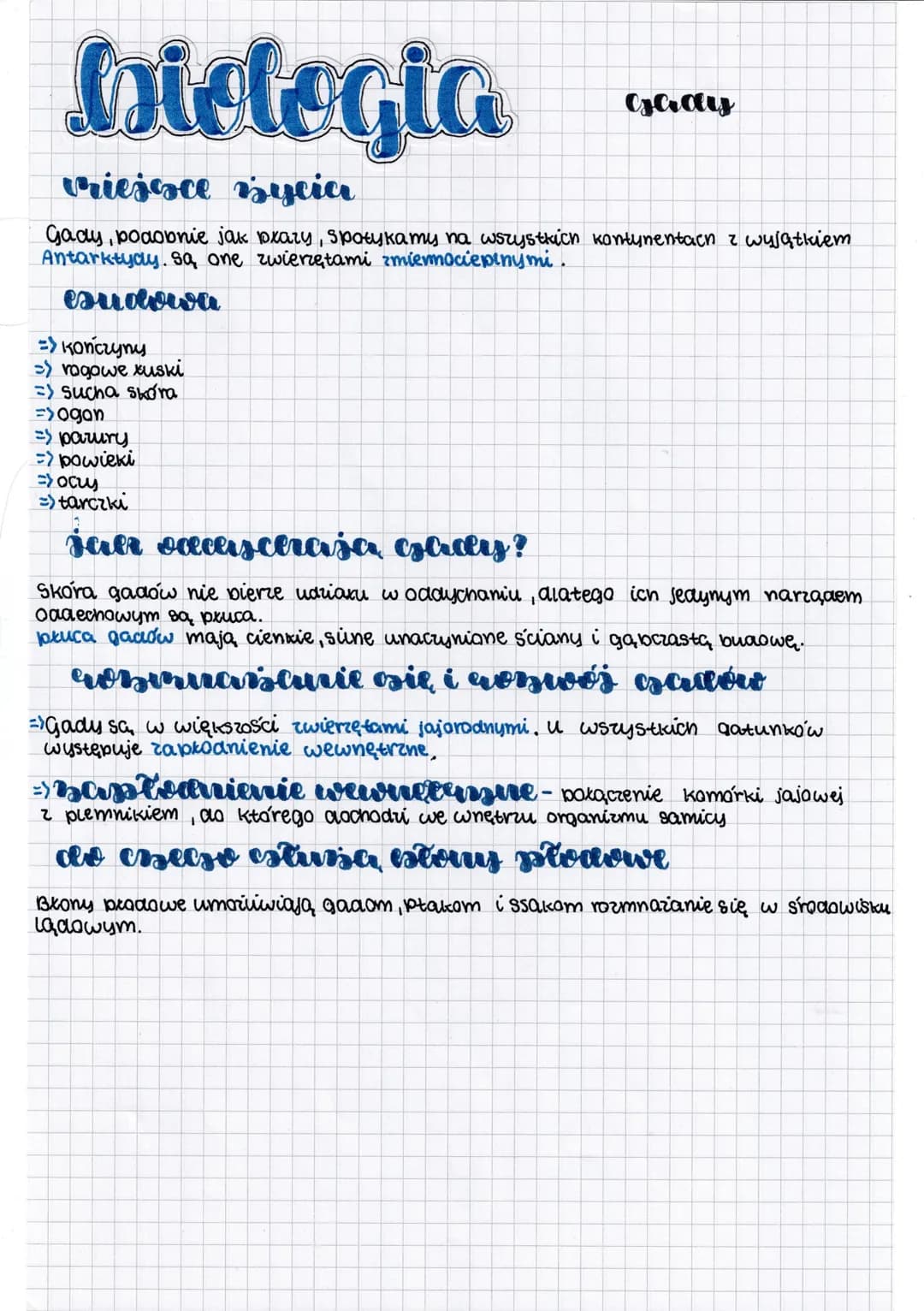 biologia
Priejsce zycia
Gady, podobnie jak peary, spotykamy na wszystkich kontynentach z wyjątkiem
Antarktydy. Są one zwierzętami zmierociep