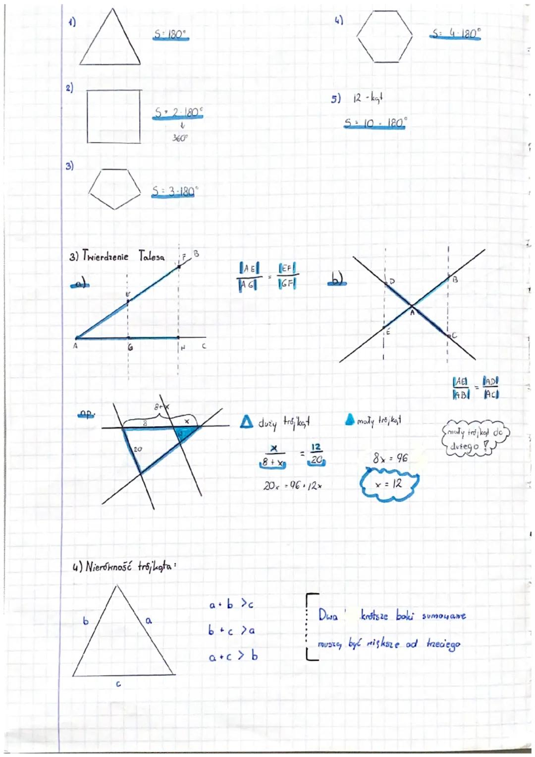 Matematyka -7
1) Katy:
a) katy odpowiadające
c) katy wiercholkone
α
A
"
³4
d
B
e) Suma katon w trójkącie
W
18
L=B
L₁ =B₁
ß
B
klll
d=ß
2+B+y=