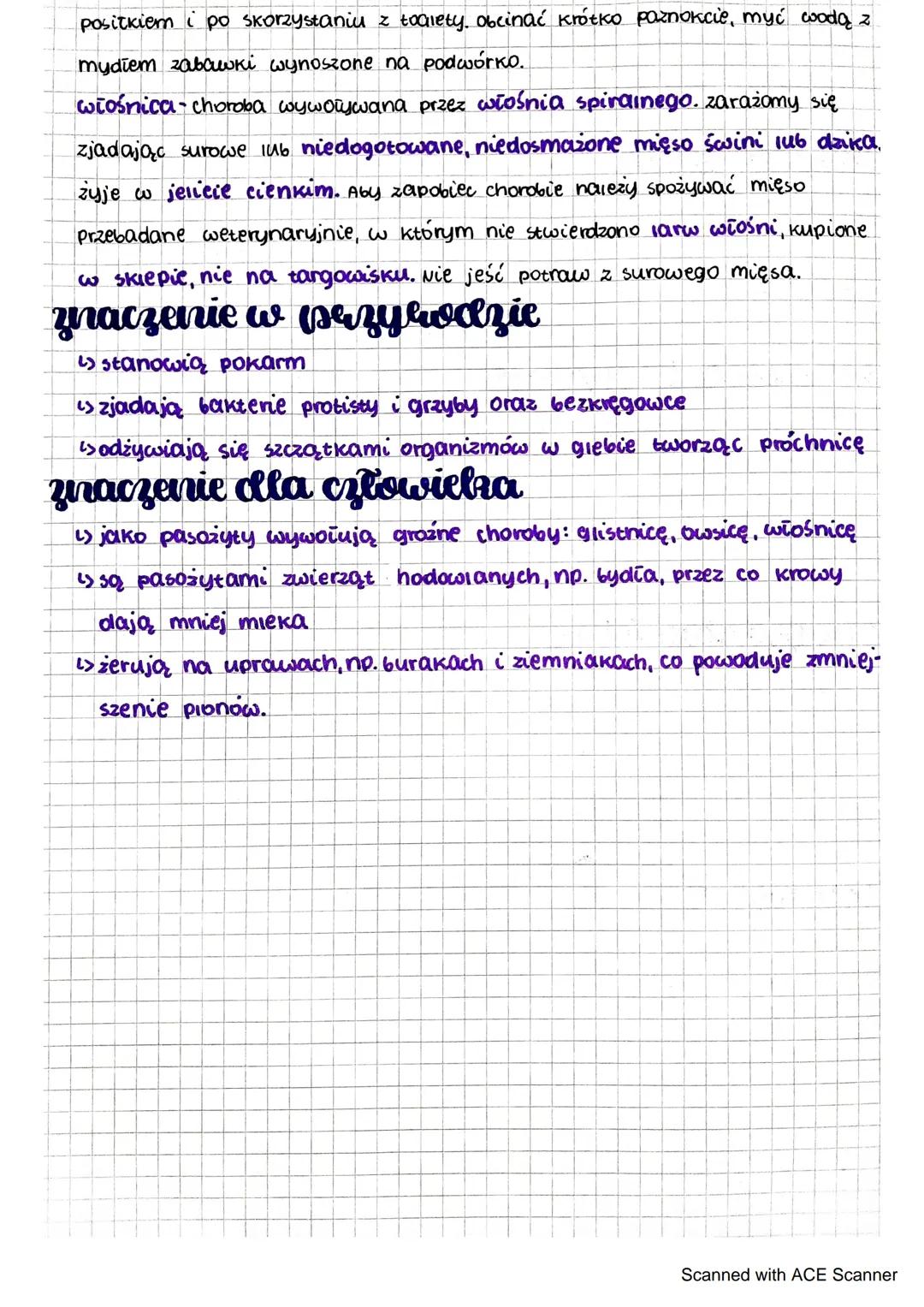 # Biologia nicienie

miejsce życia

Nicienie występują we wszystkich środowiskach wodnych i iądowych.
większość z nich żyje w organizmach ro