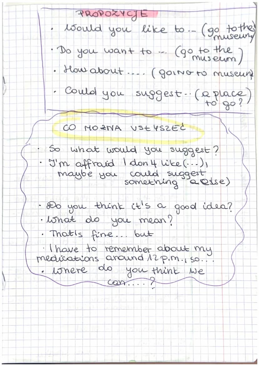 Ft
Matura ustna
1 Rozmowa wstępna
(2) Chmurki
OPINIA
•What do you think?
How about you?
1
ODRZUCENIE
to I don't think it's a good idea
I can