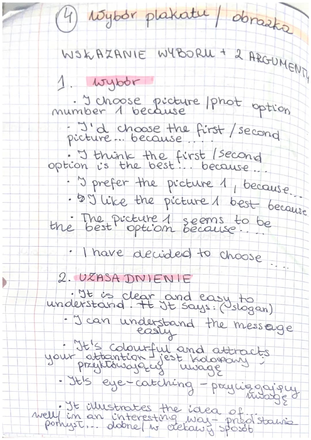 Ft
Matura ustna
1 Rozmowa wstępna
(2) Chmurki
OPINIA
•What do you think?
How about you?
1
ODRZUCENIE
to I don't think it's a good idea
I can