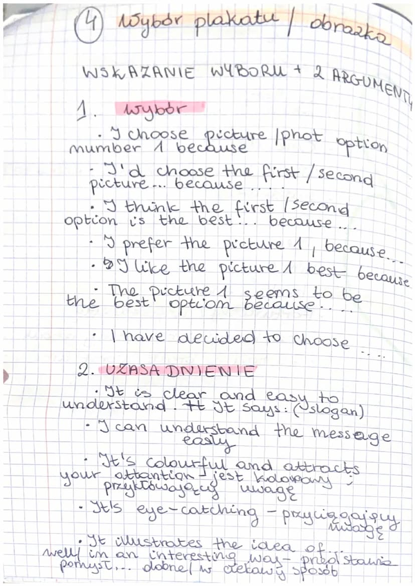 Ft
Matura ustna
1 Rozmowa wstępna
(2) Chmurki
OPINIA
•What do you think?
How about you?
1
ODRZUCENIE
to I don't think it's a good idea
I can