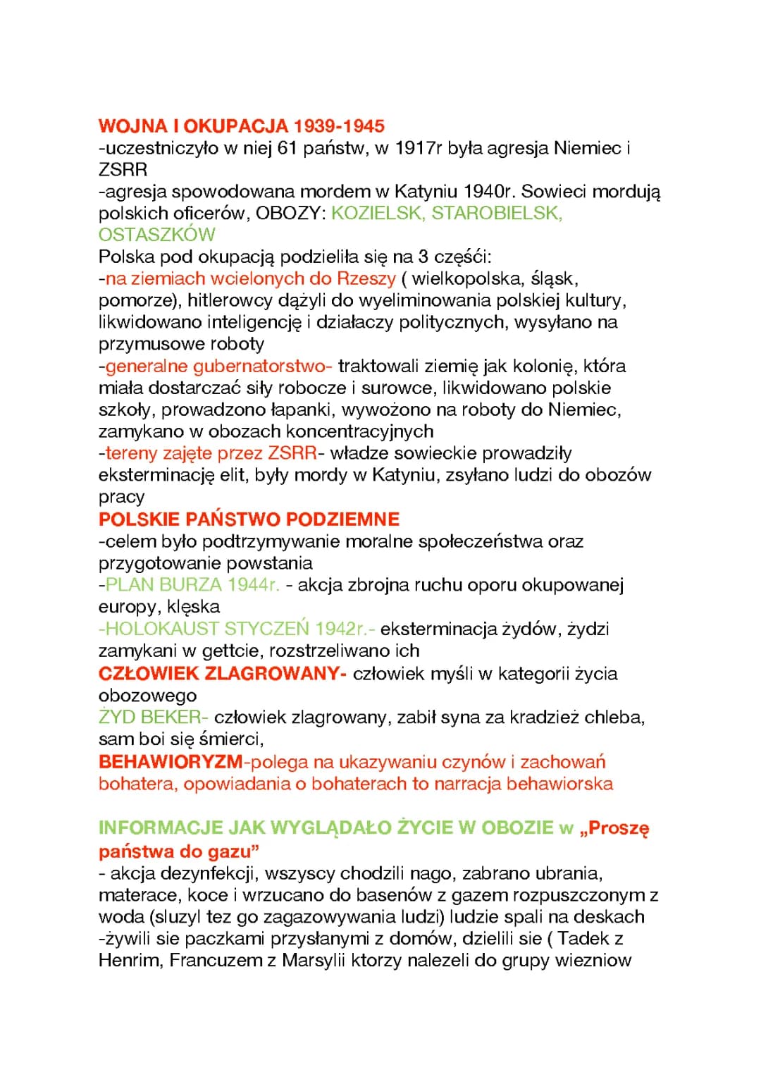 Historia Polski w okresie wojen i okupacji