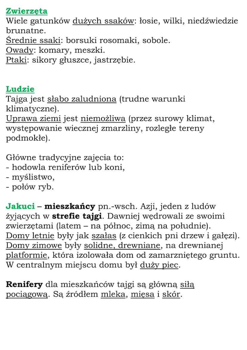 Krajobrazy tajgi i tundry
Tajga występuje tylko na półkuli północnej (Ameryka
Pn. Azja, Europa).
Klimat
Strefa tajgi znajduje się w strefie 