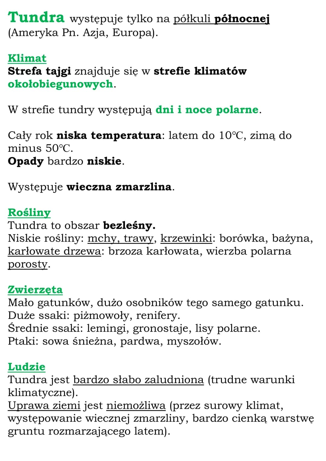 Krajobrazy tajgi i tundry
Tajga występuje tylko na półkuli północnej (Ameryka
Pn. Azja, Europa).
Klimat
Strefa tajgi znajduje się w strefie 