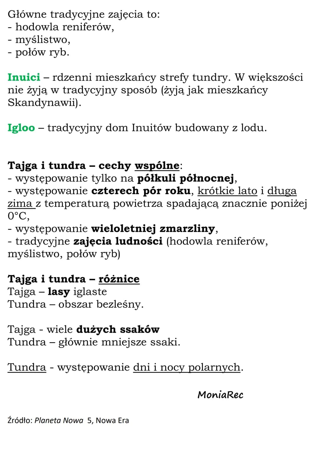 Krajobrazy tajgi i tundry
Tajga występuje tylko na półkuli północnej (Ameryka
Pn. Azja, Europa).
Klimat
Strefa tajgi znajduje się w strefie 