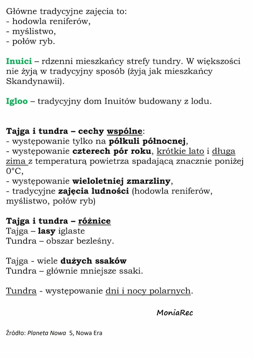 Krajobrazy tajgi i tundry
Tajga występuje tylko na półkuli północnej (Ameryka
Pn. Azja, Europa).
Klimat
Strefa tajgi znajduje się w strefie 