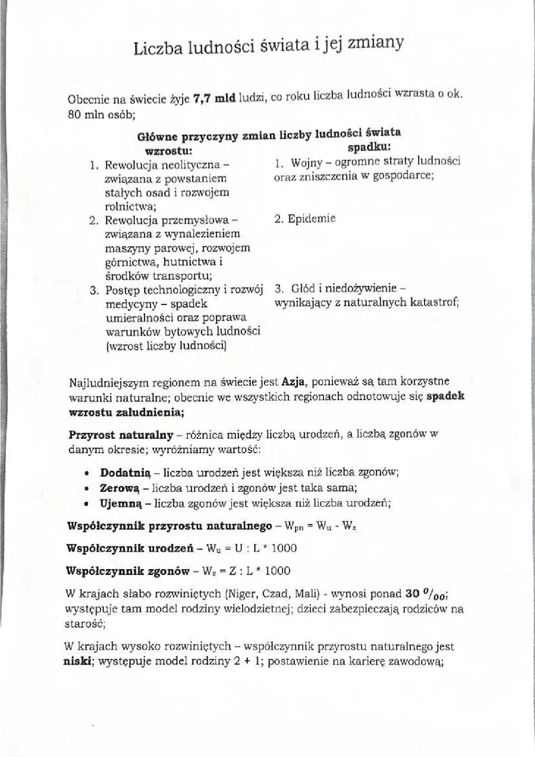 Liczba ludności świata i jej zmiany