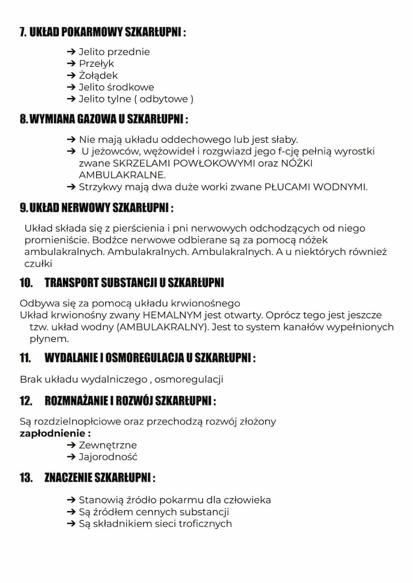 TEMAT: Szkartupnie - bezkręgowe zwierzęta wtórouste
1. ŚRODOWISKO ŻYCIA SZKARŁUPNI :
Szkarłupnie żyją wyłącznie w słonym środowisku wodnym
2