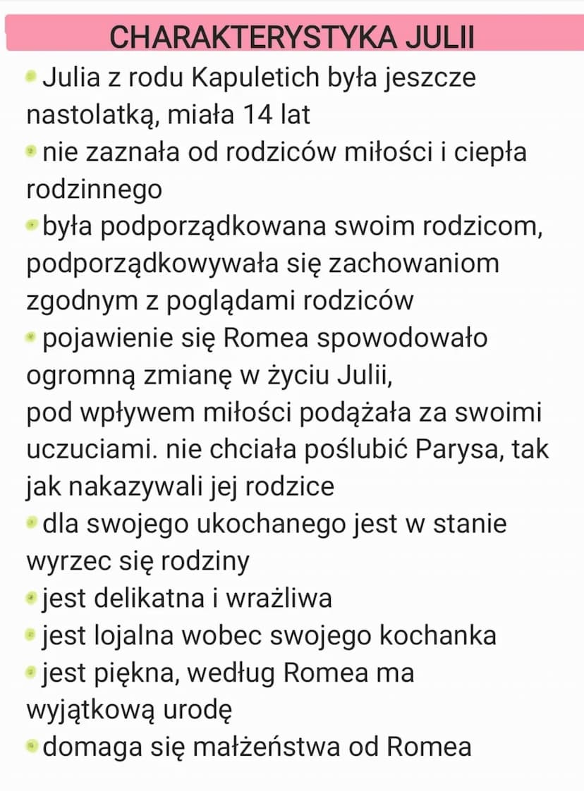 przyczyny popularności historii
Romea i Julii:
- jest historią ponadczasową
autorem tej historii jest Szekspir,
nazywany dramaturgiem
wszech