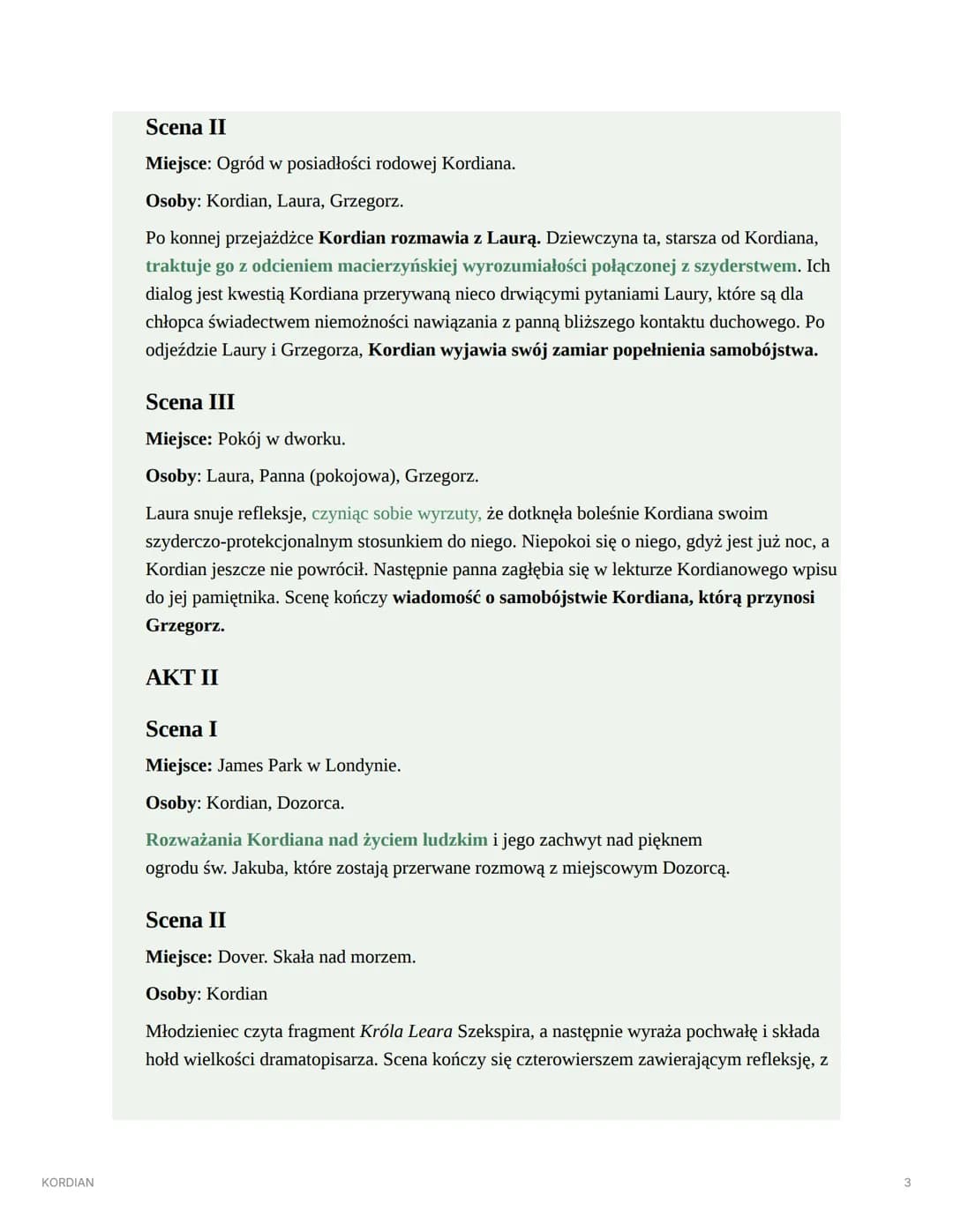 KORDIAN
KORDIAN
AUTOR: JULIUSZ SŁOWACKI
▼ STRESZCZENIE
Przygotowanie. Roku 1799 dnia 31 grudnia w nocy
Miejsce: "Chata sławnego niegdyś czar