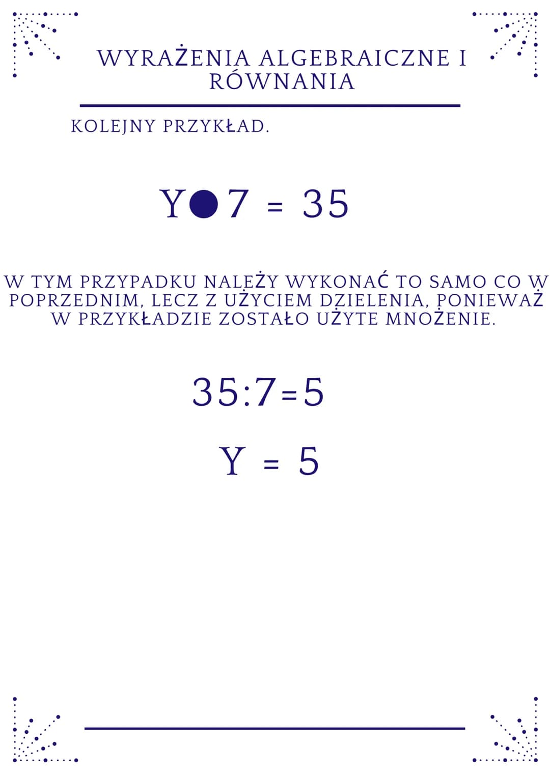 WYRAŻENIA ALGEBRAICZNE I
RÓWNANIA
SUMA LICZB X I Y
X+Y
JAK OBLICZYĆ WARTOŚĆ WYRAŻENIA
ALGEBRAICZNEGO? POD LITERAMI SĄ LICZBY,
KTÓRE NALEŻY P