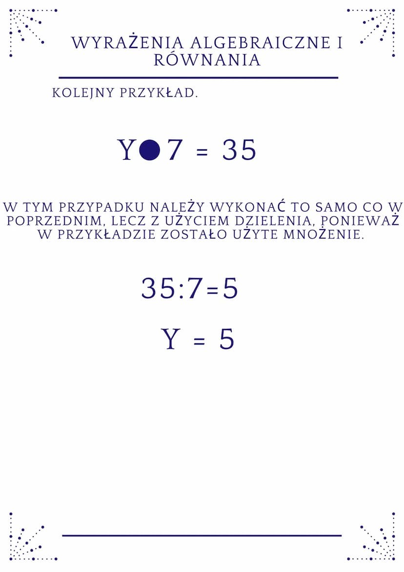 WYRAŻENIA ALGEBRAICZNE I
RÓWNANIA
SUMA LICZB X I Y
X+Y
JAK OBLICZYĆ WARTOŚĆ WYRAŻENIA
ALGEBRAICZNEGO? POD LITERAMI SĄ LICZBY,
KTÓRE NALEŻY P