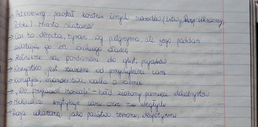 Lekja
Temat: Dziady l
-> Na baxie legend, opaciadom, wierzeń ludowych
> Homepja catavieraiństwa wy
Mickiewicza polega na tym,
zeby
= cierple