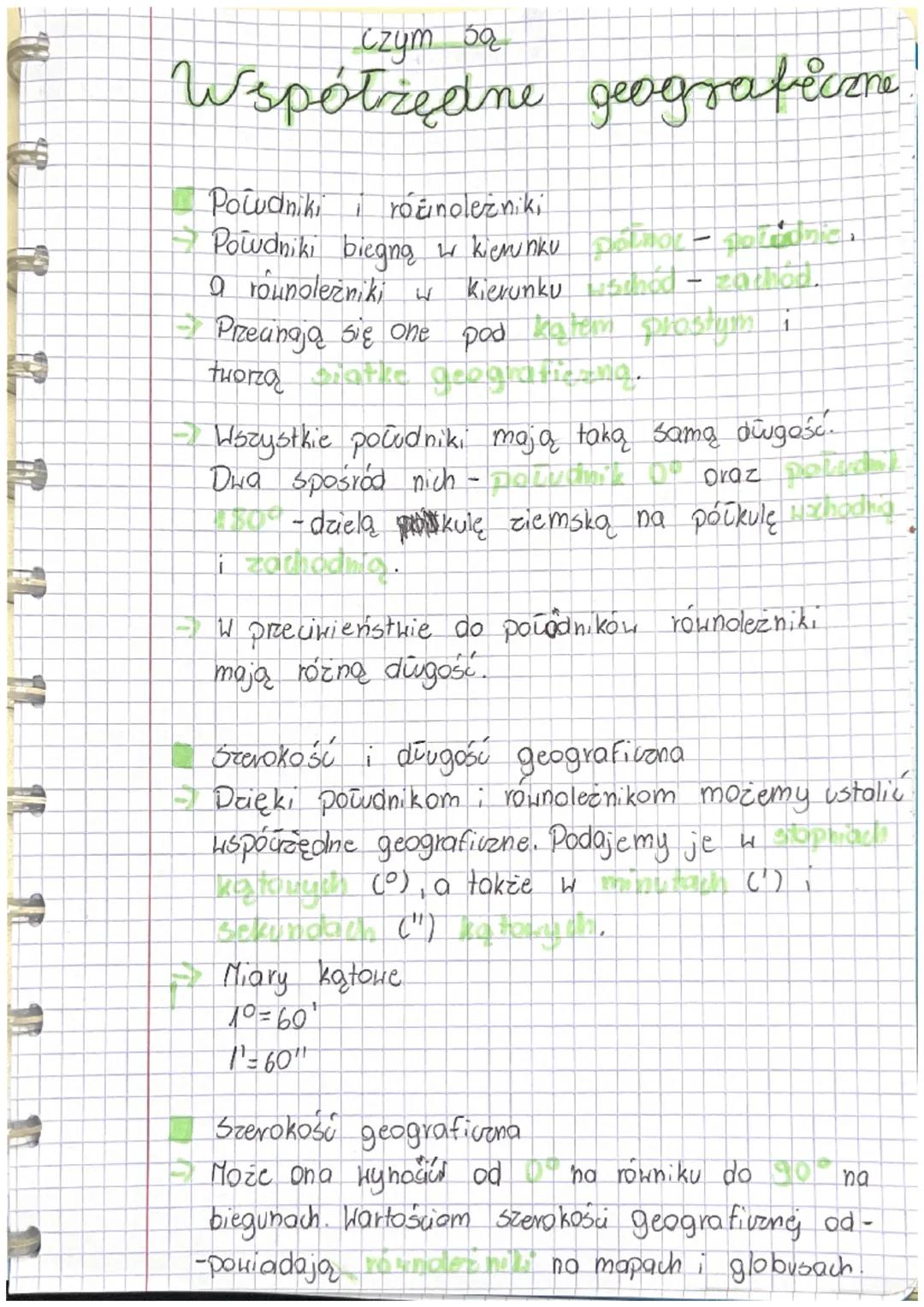 F
Czym są
Współżędne geograficzne
Powdniki
1 rocnolezniki
Południki biegną w kierunku połor - polednica
a rounoleżniki w Kierunku smoo
Przec