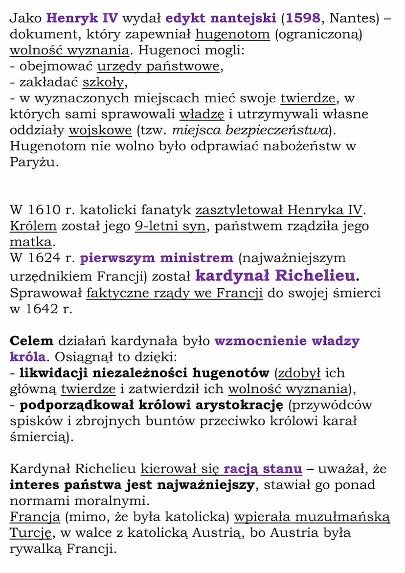 Europa i Ameryka w XVII i
XVIII wieku
Cały dział
Dział IV, kl 6, GWO
1.Absolutyzm we Francji
W latach 1562-1589 we Francji trwały wojny reli