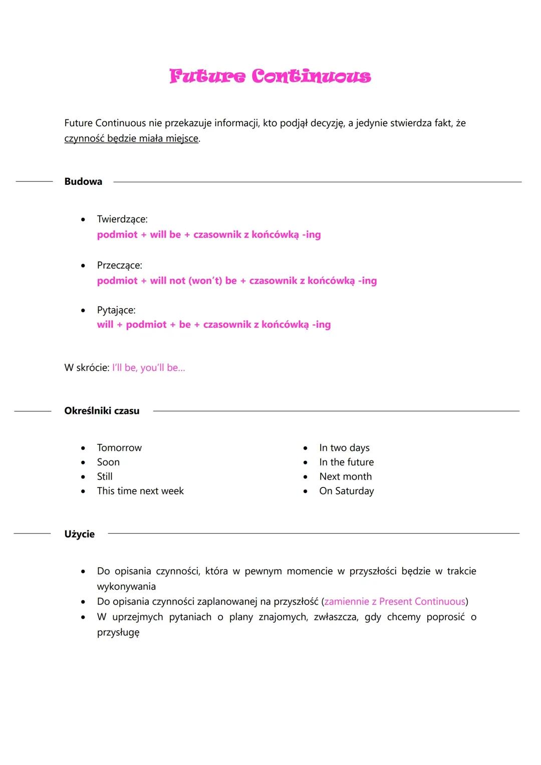 Czas Future Continuous: Budowa i Zastosowanie