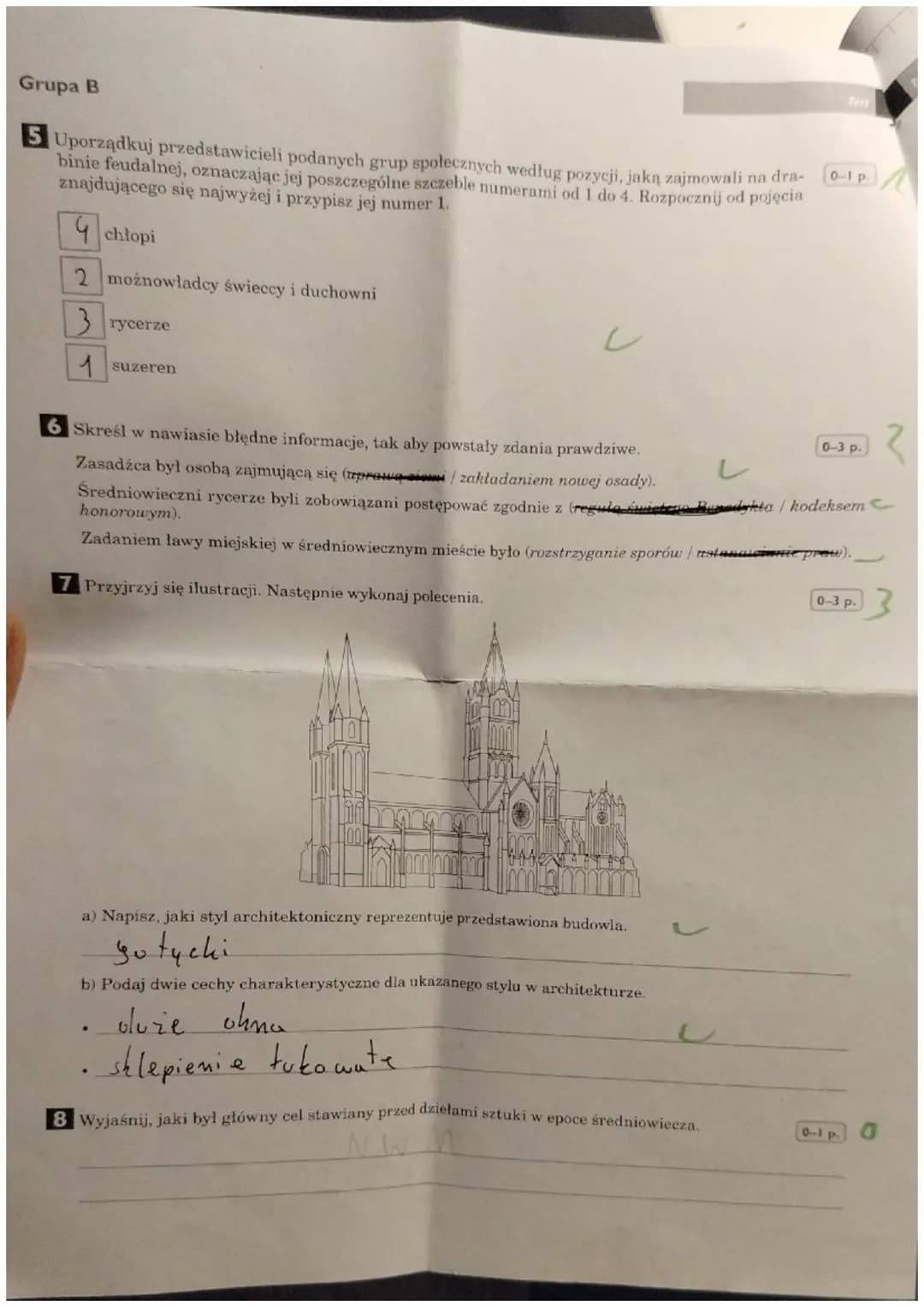 Test
5 bad 20/32
도
Laura Levnik
Grupa B
Społeczeństwo średniowiecza
Test podsumowujący rozdział V
5B
klasa
Imię i nazwisko
09.05.24
data
Poł