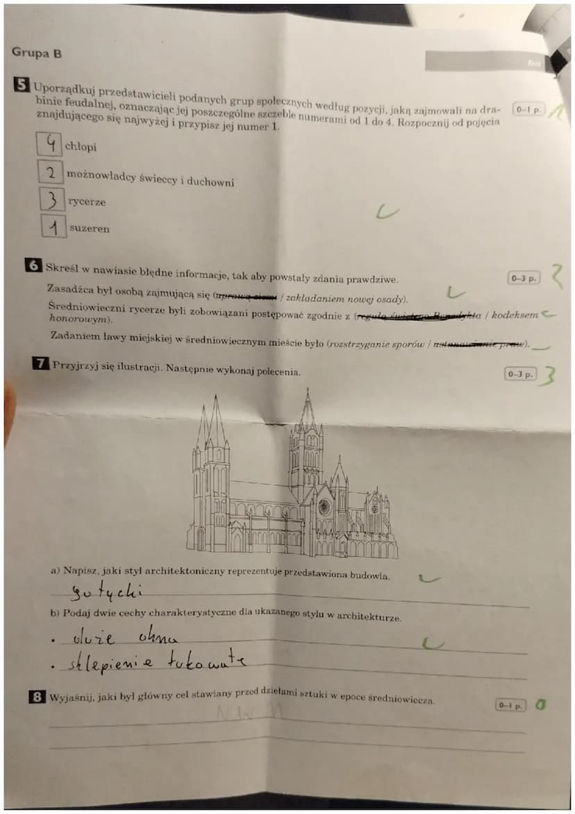 Test
5 bad 20/32
도
Laura Levnik
Grupa B
Społeczeństwo średniowiecza
Test podsumowujący rozdział V
5B
klasa
Imię i nazwisko
09.05.24
data
Poł
