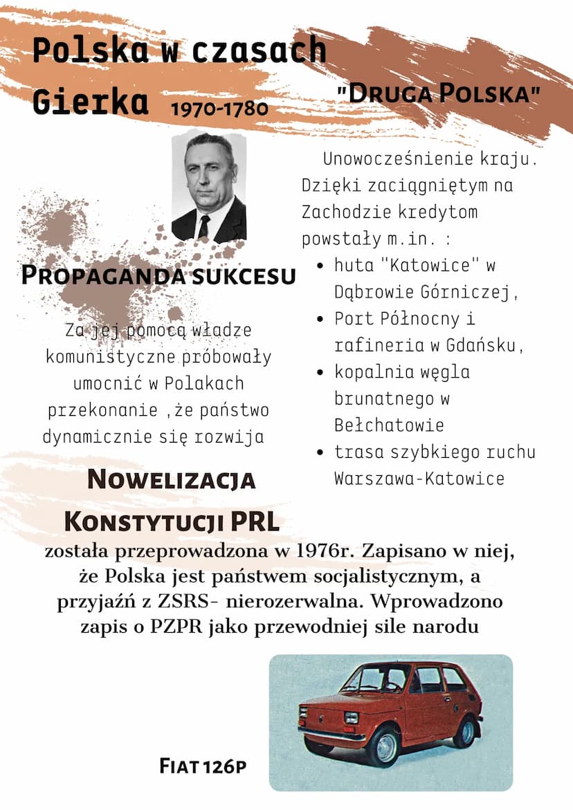 Czasy Gomułki
(1956-1970)
MAŁA STABILIZACJA
11.1956- wybranie
Władysława Gomułki
na I sekretarza
KC PZPR
Odwilż polityczna
(odwilż październ