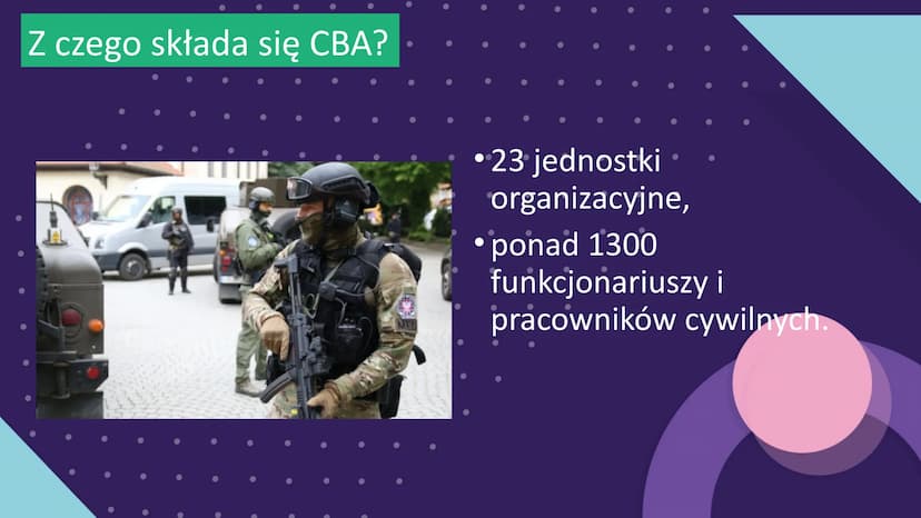 
<p>Centralne Biuro Antykorupcyjne (CBA) jest instytucją państwową zajmującą się działaniami antykorupcyjnymi. Jest to agencja współfinansow