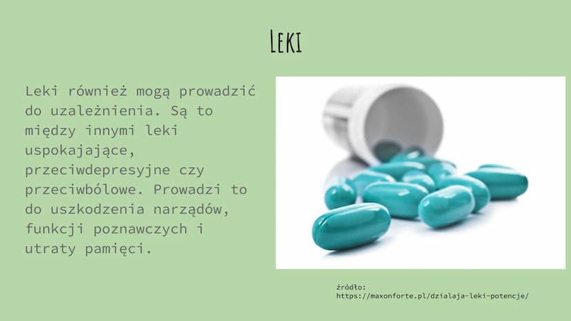 WPŁYW SUBSTANCJI
PSYCHOAKTYWNYCH NA ORGANIZM
CZŁOWIEKA
Aleksandra Gurgacz CZYM SĄ SUBSTANCJE PSYCHOAKTYWNE?
Są to związki chemiczne, które
w