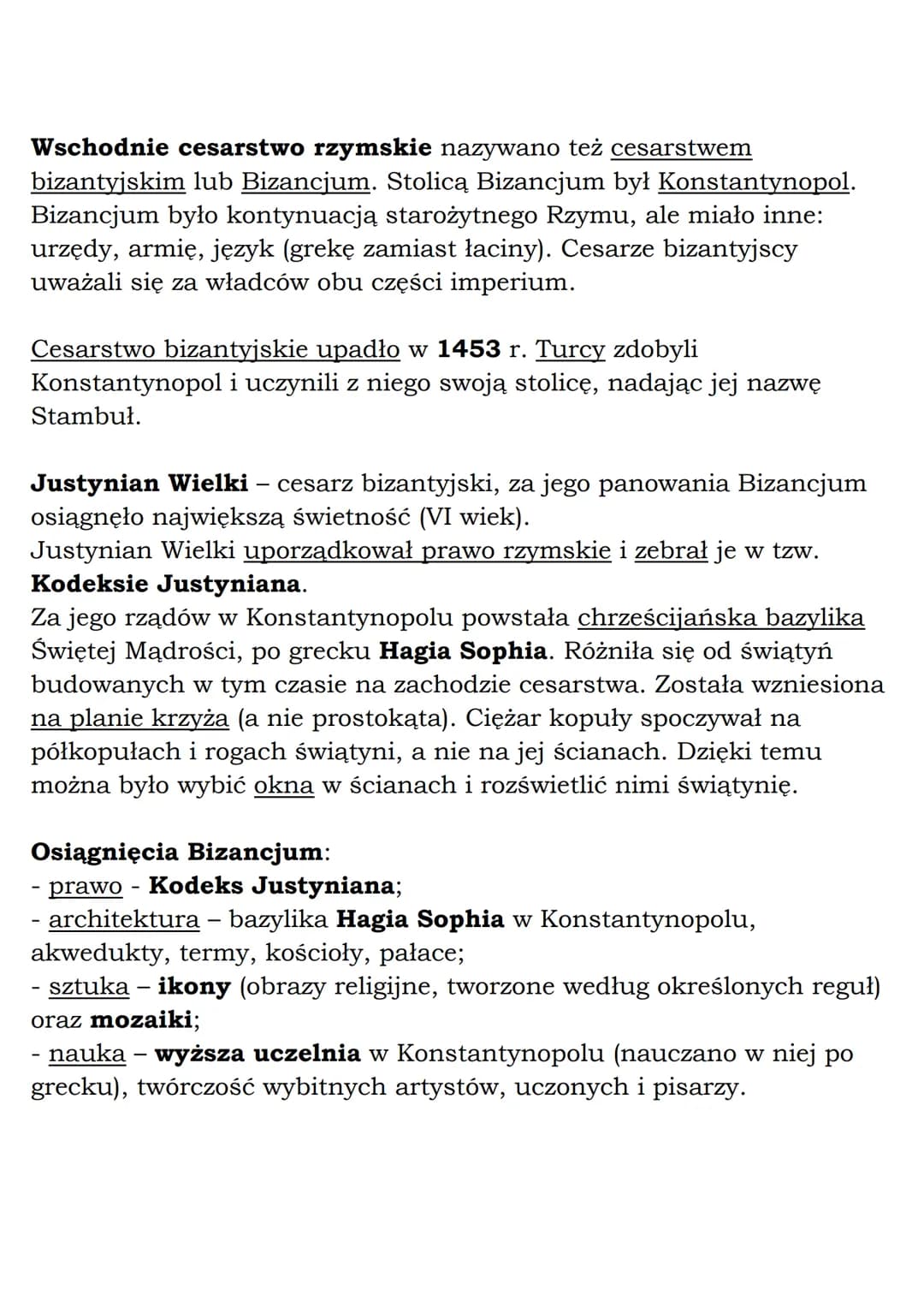 O
MZ_LEARNING KNOW
Cesarstwo bizantyjskie
Bizancjum
Klasa 5, Historia, GWO
starożytne miasto leżące u brzegów cieśniny Bosfor,
która oddziel