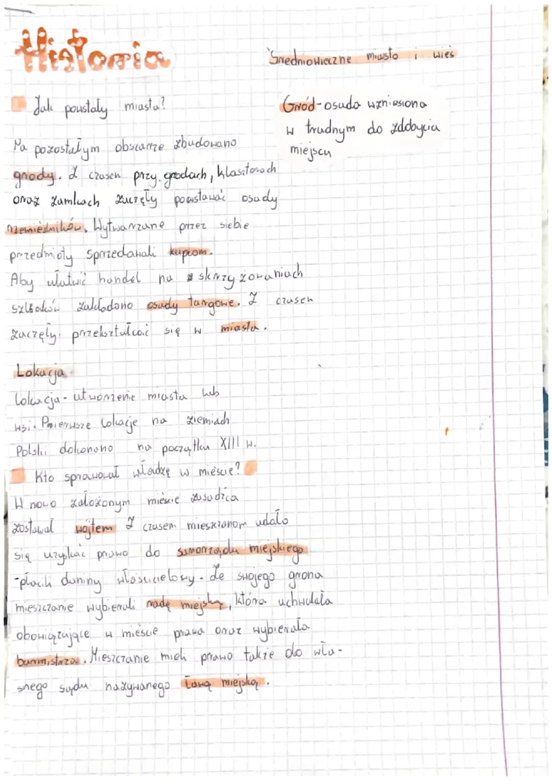 Historia
Jak powstaly miasta?
Pa pozostałym obszarze zbudowano
grady. I czasen przy grodach, klasztorach
2
Onoy Lamlach uczely powstawać osa