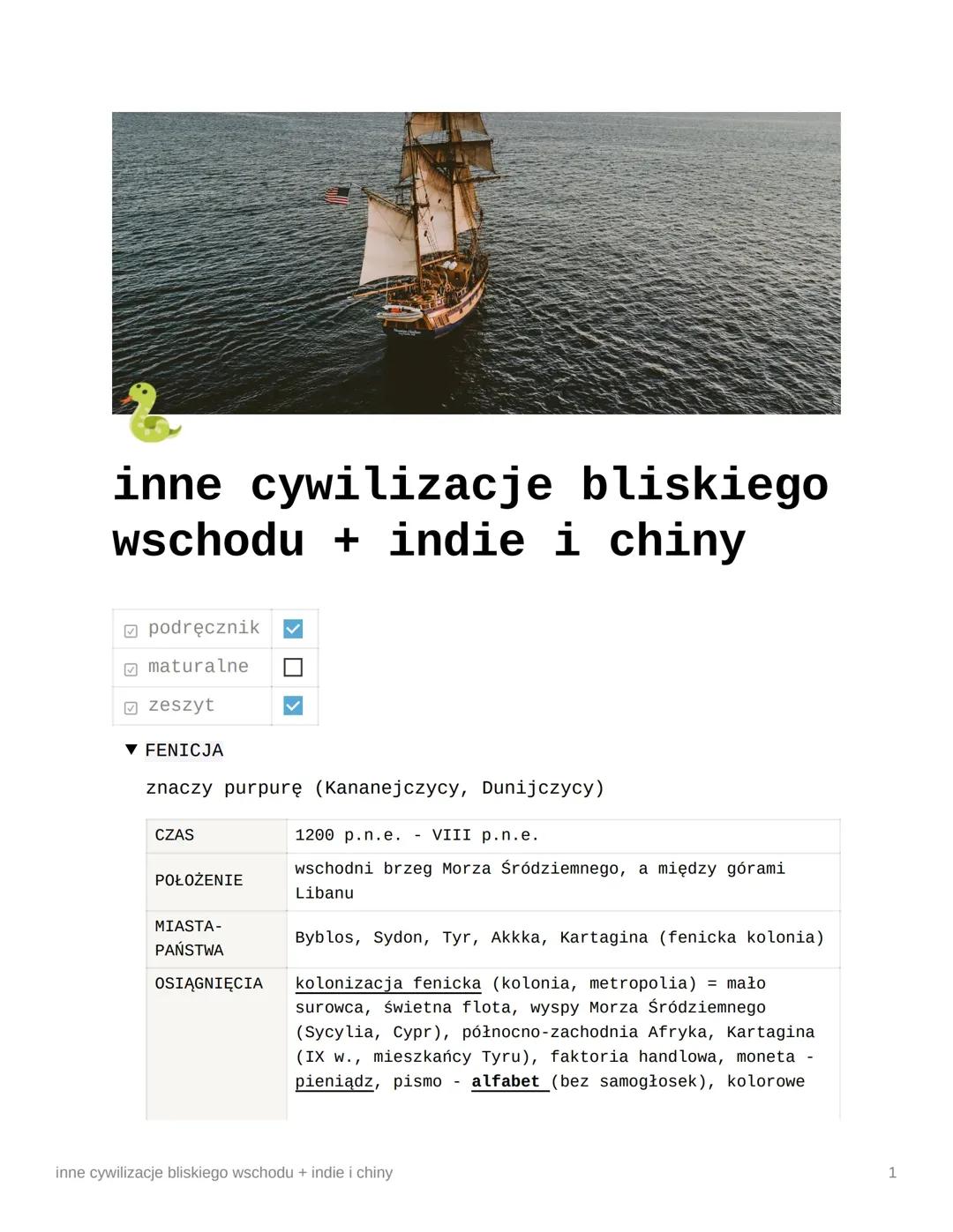 inne cywilizacje bliskiego wschodu (fenicja, izrael)  + indie i chiny