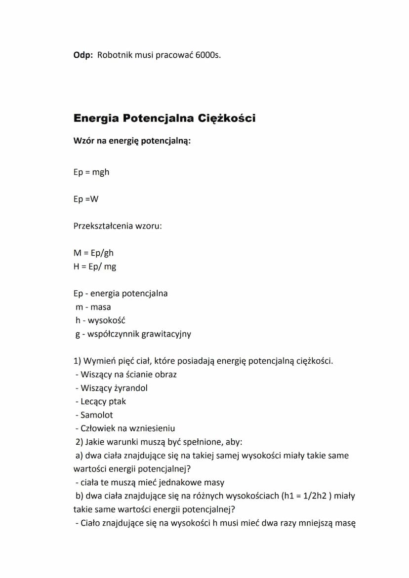 Pracamechaniczna
Wzór na pracę mechaniczną:
W=F•S
Przekształcenia wzoru:
F = W/S
S = W/F
Jednostką pracy jest J. Pracę jednego J wykonuje si