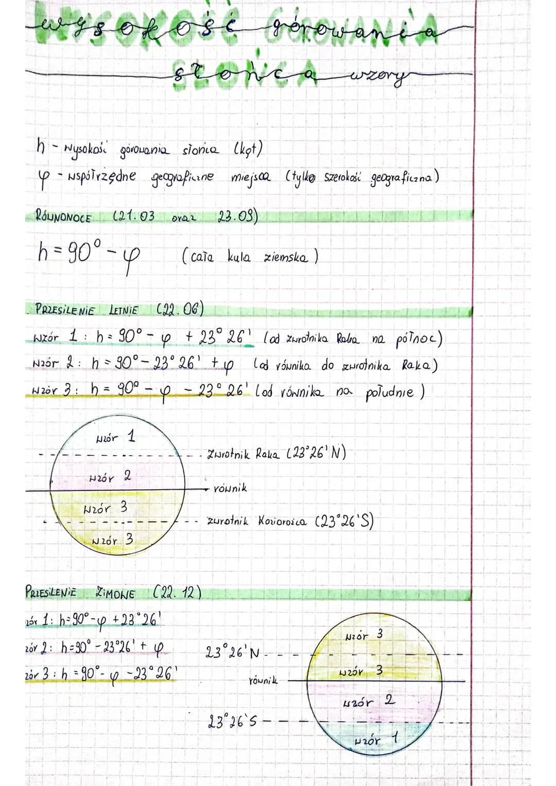 Jak obliczyć wysokość górowania Słońca?