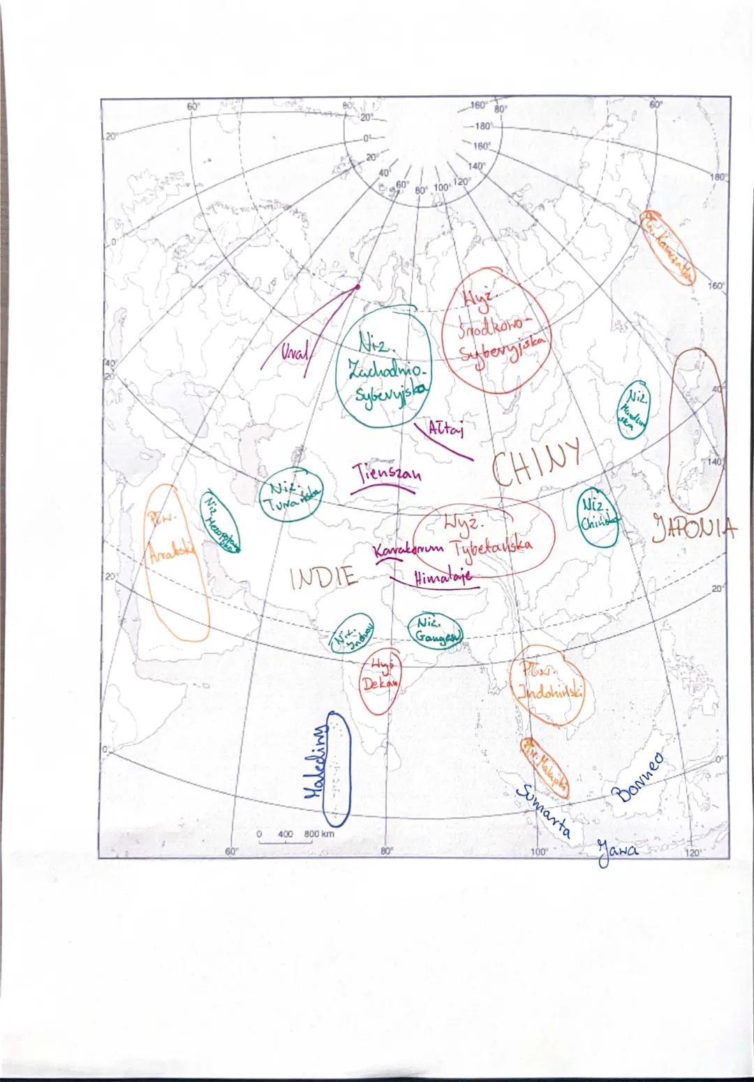 Mapa Fizyczna Azji: Góry, Wyżyny i Niziny